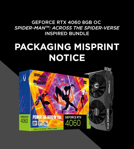 ZOTAC GAMING GeForce RTX 4060 8GB OC Spider-Man™: Across The Spider-Verse Bundle